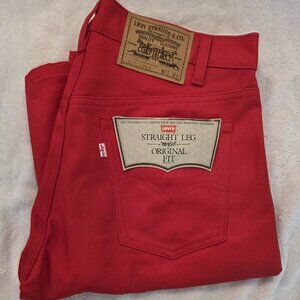 NOS Vintage 70s Levis 505 Jeans RED USA NWT W33 L34